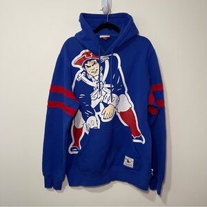 Mitchell & Ness Men’s Blue New England Patriots Throwback Hoodie Size Large NFL
